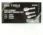DSDTOOLS 3-osa l&uuml;hikeste otsikute komplekt 1/4", 1/2", 3/8" DS1082