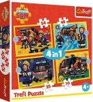Trefl FIREMAN SAM Puslede komplekt 4 in 1 Tulet&otilde;rjuja Sam