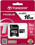 M&auml;lukaart TRANSCEND microSDHC 16GB Class 10 + SD-Adapter