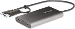 StarTech.com StarTech USB-C to Dual-HDMI Adapter, USB-C or A to 2x HDMI, 4K 60Hz, 100W PD Pass-Through, 1ft (30cm)