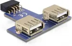 DeLOCK USB Pin Header Buchse > 2 x USB 2.0 Buchse - oben