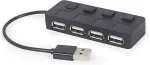 GEMBIRD HUB USB 2.0 black 4 ports with switches