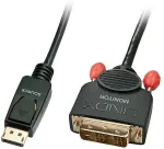 LINDY - Videokabel - DisplayPort (M) bis DVI-D (M) - 50cm - Daumenschrauben - Schwarz (41489)