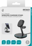 DELTACO QI-1049 mobile device charger Headset, Smartphone, Smartwatch Black USB Wireless charging Fast charging Indoor