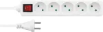 DELTACO 5-way socket Nordic Quality w/switch (D), 1m / 322124