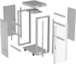 LANBERG 19" FREESTANDING RACK CABINET 32U 600X800 GREY GLASS DOOR LCD (FLAT PACK) V2