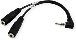 ROLINE Reduction 4-pole jack 3.5 M-2x jack 3.5F, 15cm