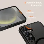 Tech-Protect Kaitse&uuml;mbris Magmat MagSafe, Xiaomi Poco F7, matt l&auml;bipaistev musta &auml;&auml;rega, Qi2/MagSafe toega,
