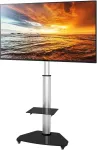 TECHly Floor Stand with Shelf Trolley TV LCD/LED/Plasma 37-70" Silver