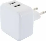 SCHWAIGER Ladeger&auml;t 230V 2x USB 2.0 A Wei&szlig;/Gr&uuml;n
