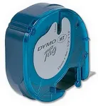 DYMO Markeerimislint LetraTag 12mm x 4m valge paber/must tekst