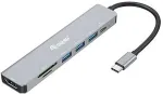EQUIP Dock 7-1 USB-C->HDMI,3xUSB-A,SD/TF,100W USB-C 0.25m