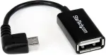 Startech .com Right Angle Micro USB to USB OTG Host Adapter - USB-Adapter - 5-polig Micro-USB Typ B (M) - USB Typ A, 4-polig (W) - 12,7 cm (Hi-Speed OTG) - Schwarz (UUSBOTGRA)