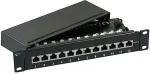 EFB Elektronik Mini-Patchpanel STP 12xRJ45 Cat.6A,10" 1HE,grau