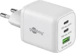 Wentronic goobay USB-C fast charger Nano, PD, GaN, 65 watts (white, 1x USB-A, 2x USB-C PD, Charge 3.0)