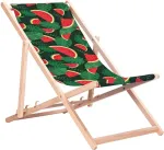 GreenBlue GB183 Classic Beech Deck Chair with Watermelon Print