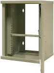 EMITER NET Single hanging cabinet 10" 9U, sheet metal door, 325&times;330x445mm (width/depth/height) EM/SOHO-B-9U