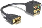 DELOCK Adapter DVI29 Stecker zu VGA + 3 x Cinchbuchse (65061)
