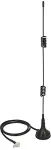 DELOCK LTE Antenne TS-9 Stecker 90&deg; 2 - 3 dBi starr omnidirektional mit magnetischem Standfu&szlig; und Anschlusskabel RG-174 50 cm outdoor schwarz