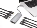 DELOCK 7 Port USB 10 Gbps Hub und 4K HDMI Ausgang mit USB Type-C Anschluss und PD 3.0 90 Watt