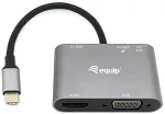 EQUIP Dock 5-1 USB-C->HDMI,VGA,USB-A,AUX,100W USB-C 0.15m