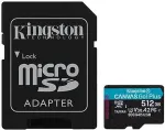 M&auml;lukaart Kingston Canvas Go Plus A2/Micro SDXC/512GB/UHS-I U3 / Class 10/+ Adapter