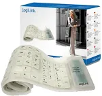 Klaviatuur 2direct Logilink Tastatur USB / PS/2 Flexibel Wasserfest wei&szlig;