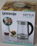 Gorenje SALE OUT. K17GDWII Kettle, Electric, Capacity 1.7 L, Power 2200 W, Stainless steel | SALE OUT. | Gorenje Kettle | K17GDWII | 2200 W | Electric | 1.7 L | 360&deg; rotational base | Stainless steel/Glass | Stainless steel/Transparent | DAMAGED PACK ...