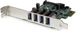 V&otilde;rgukaart StarTech .com 4 Port PCI Express USB3.0 SuperSpeed Schnittstellenkarte mit UASP - SATA intern - USB-Adapter - PCIe - USB3.0 x 4 - f&uuml;r P/N: USB3S2ESATA3 (PEXUSB3S4V)