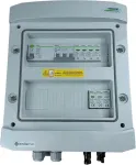 EMITER Switchgear attached DCAC hermetic IP65 EMITTER with Noark 1000V type 2 DC surge arrester, 1 x PV string, 1 x MPPT // og. AC Noark Type 2, 10A 3-F, RCD Type A 40A/300mA