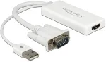 DELOCK Adapter VGA + Audio zu HDMI mit Kabel