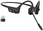 SHOKZ OpenComm2 UC 2025 Upgrade Wireless Bluetooth Bone Conduction Videoconferencing Headset with USB-C Charging Port and USB-C adapter | 16 Hr Talk Time, 29m Wireless Range, 1 Hr Charge Time | Includes Noise Cancelling Boom Mic and Dongle, Black