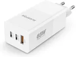 ALIGATOR charger PD65W, 2USB-C, 1xUSB-A, white