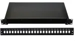 OEM 19" Optical tray 24xSC simplex black locking with plastic clip