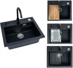 No name SINK ATROX30 G91 WITH MIXER BLACK