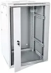 Digitus 19" 15U wall-mounted network rack cabinet 600x600, glass door, grey, split design, assembled, 60kg