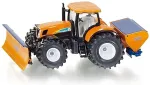 Siku SUPER tractor with clearing blade and spreader, model vehicle