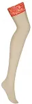 Obsessive 838-STO-3 L/XL pantyhose/stockings Beige, Red