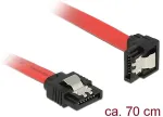 DeLOCK SATA 6 Gb/s Kabel gerade auf unten gewinkelt 70 cm rot