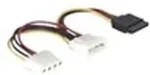 DELOCK Stromkabel 4 Pin Stecker zu SATA 15 Pin Buchse + 4 Pin Buchse