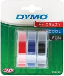 DYMO 3x1 Embossing Labels Multi-Pack 9mm (red/blue/black)