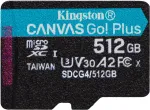 M&auml;lukaart Kingston Technology Kingston Canvas Go Plus A2/Micro SDXC/512GB/UHS-I U3 / Class 10