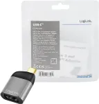 Logilink USB 3.2 Gen2 Type-C adapter, C/M to DP/F, 8K/60 Hz, alu, black/grey