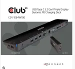 Club 3D USB Gen1 Typ-C Triple Display Dynamic PD Charging Dock m. 100 Watt