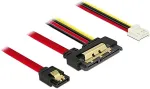DeLOCK Kabel SATA 6 Gb/s 7 Pin Buchse + Floppy 4 Pin Strom Buchse > SATA 22 Pin Buchse gerade Metall 30 cm