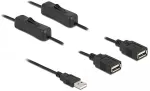 Delock Kabel USB Typ-A Stecker zu 2 x USB Typ-A Buchse mit Schalter 1 m