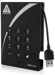 K&otilde;vaketas Apricorn Aegis Padlock A25-3PL256-500 - Festplatte - verschl&uuml;sselt - 500 GB - extern (tragbar) - 2.5 (6.4 cm) - USB 3.0 - 5400 U/min - Puffer: 8 MB - FIPS 197
