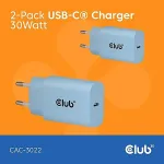 Club 3D Club3D Lifestyle Ladeger&auml;t USB-C 30Watt, 2Stk blau retail