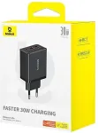 BASEUS Laadija Travel Cube Quick Charger C+U+U, 30W, Black EU