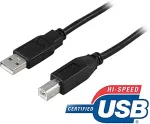 DELTACO USB 2.0 kaabel t&uuml;&uuml;p A - mees - t&uuml;&uuml;p B isane 0,5m, must